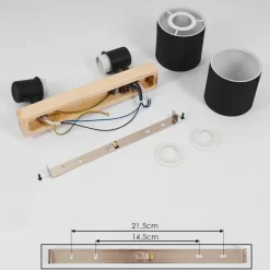 Lampes En Tissu-hofstein Plafonnier Sumlili Écru, Noir, 2 lumières