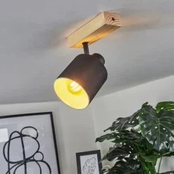 Lampes En Tissu-hofstein Plafonnier Sumlili Écru, Noir, 1 lumière