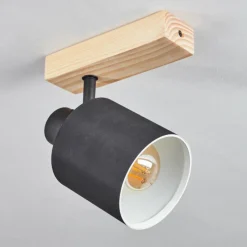 Lampes En Tissu-hofstein Plafonnier Sumlili Écru, Noir, 1 lumière