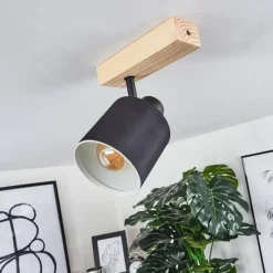 Lampes En Tissu-hofstein Plafonnier Sumlili Écru, Noir, 1 lumière