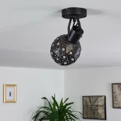 hofstein Plafonnier Sunasau Noir, 1 lumière* Spots Et Projecteurs