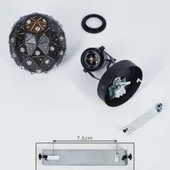 hofstein Plafonnier Sunasau Noir, 1 lumière* Spots Et Projecteurs