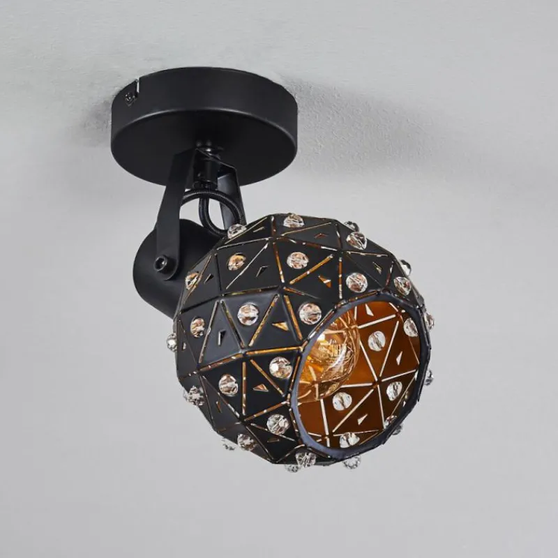 hofstein Plafonnier Sunasau Noir, 1 lumière* Spots Et Projecteurs