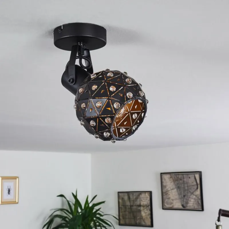 hofstein Plafonnier Sunasau Noir, 1 lumière* Spots Et Projecteurs