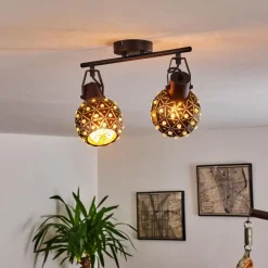 hofstein Plafonnier Sunasau Noir, 2 lumières