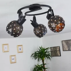 hofstein Plafonnier Sunasau Noir, 3 lumières