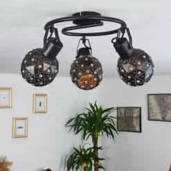 hofstein Plafonnier Sunasau Noir, 3 lumières