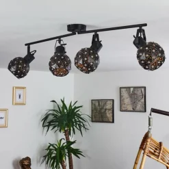 hofstein Plafonnier Sunasau Noir, 4 lumières