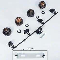 hofstein Plafonnier Sunasau Noir, 4 lumières