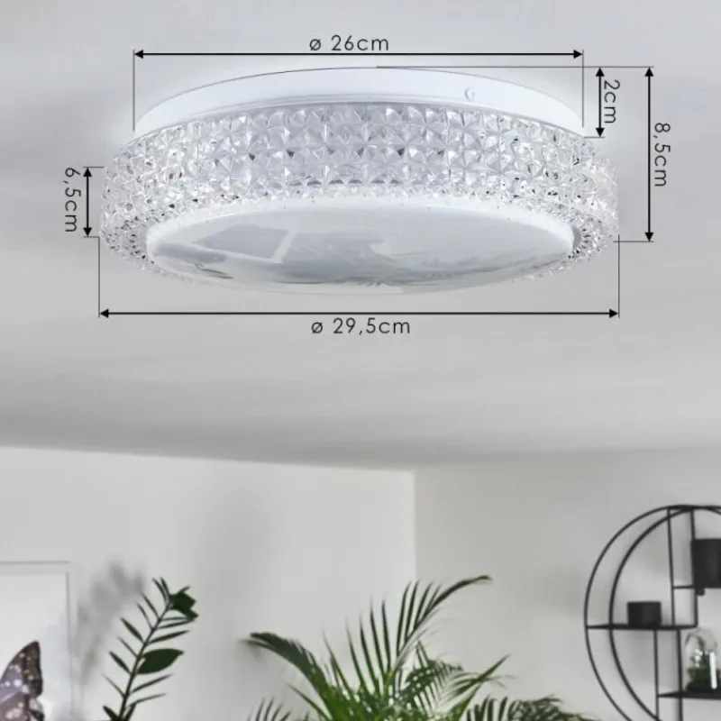 hofstein Plafonnier Suno LED Transparent, Blanc, 1 lumière
