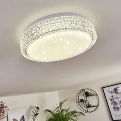 hofstein Plafonnier Suno LED Transparent, Blanc, 1 lumière