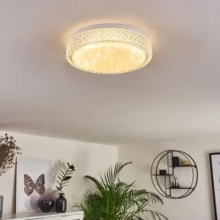 hofstein Plafonnier Suno LED Transparent, Blanc, 1 lumière