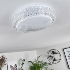hofstein Plafonnier Suno LED Transparent, Blanc, 1 lumière