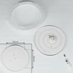 hofstein Plafonnier Suno LED Transparent, Blanc, 1 lumière, Télécommandes