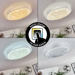 hofstein Plafonnier Suno LED Transparent, Blanc, 1 lumière