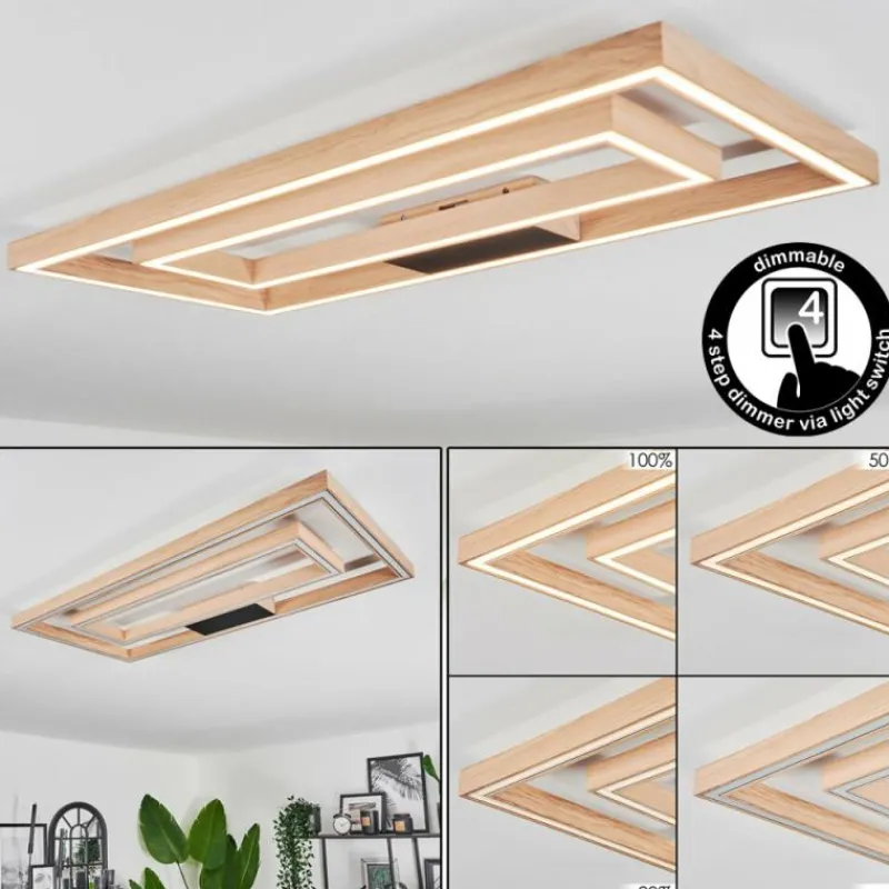 Luminaires Scandinaves-hofstein Plafonnier Surisultana LED Bois clair, 2 lumières