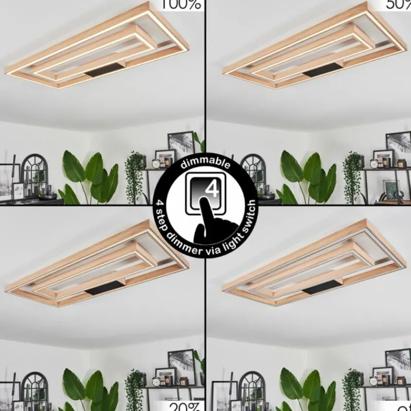 Luminaires Scandinaves-hofstein Plafonnier Surisultana LED Bois clair, 2 lumières