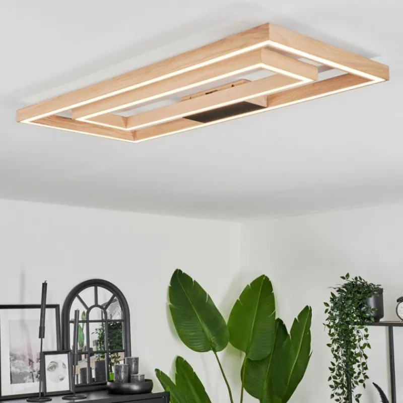 Luminaires Scandinaves-hofstein Plafonnier Surisultana LED Bois clair, 2 lumières