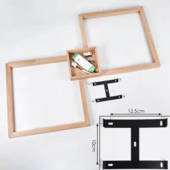 Lampes En Bois-hofstein Plafonnier Surisultana LED Bois clair, Noir, 2 lumières