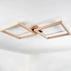 Lampes En Bois-hofstein Plafonnier Surisultana LED Bois clair, Noir, 2 lumières