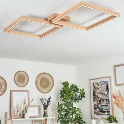 Lampes En Bois-hofstein Plafonnier Surisultana LED Écru, 2 lumières