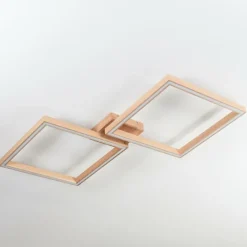 Lampes En Bois-hofstein Plafonnier Surisultana LED Écru, 2 lumières