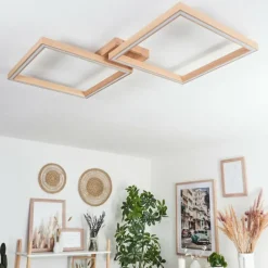 Lampes En Bois-hofstein Plafonnier Surisultana LED Écru, 2 lumières