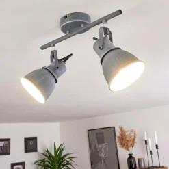 Lampes Industrielles-hofstein Plafonnier Susu Gris, 2 lumières