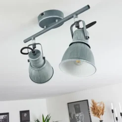 Lampes Industrielles-hofstein Plafonnier Susu Gris, 2 lumières