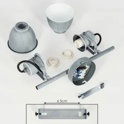 Lampes Industrielles-hofstein Plafonnier Susu Gris, 2 lumières