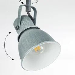 Lampes Industrielles-hofstein Plafonnier Susu Gris, 2 lumières