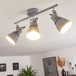 Lampes Industrielles-hofstein Plafonnier Susu Gris, 3 lumières