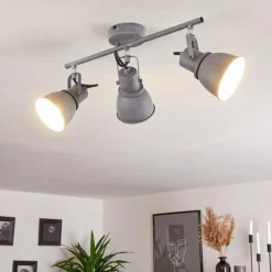 Lampes Industrielles-hofstein Plafonnier Susu Gris, 3 lumières