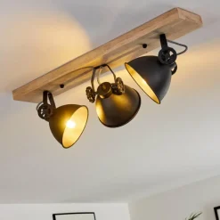 Lampes Industrielles-hofstein Plafonnier Svanfolk Bois clair, Noir, 3 lumières