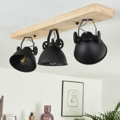 Lampes Industrielles-hofstein Plafonnier Svanfolk Bois clair, Noir, 3 lumières