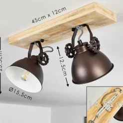 Lampes Industrielles-hofstein Plafonnier Svanfolk Brun, Noir, Blanc, 2 lumières