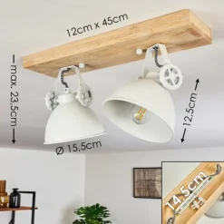 Lampes Industrielles-hofstein Plafonnier Svanfolk Brun, Blanc, 2 lumières