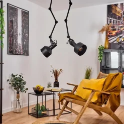 hofstein Plafonnier Tablazos Noir, 2 lumières