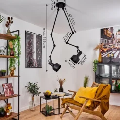 hofstein Plafonnier Tablazos Noir, 2 lumières