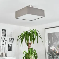 Lampes En Tissu-hofstein Plafonnier Taboga Nickel mat, 2 lumières