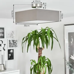 Lampes En Tissu-hofstein Plafonnier Taboga Nickel mat, 2 lumières