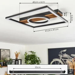 hofstein Plafonnier Taboneira LED Noir, 1 lumière