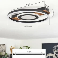 hofstein Plafonnier Taboneira LED Noir, 1 lumière