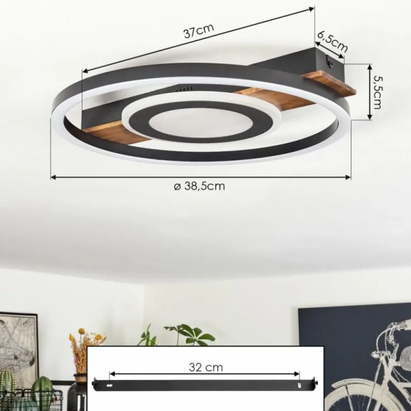 hofstein Plafonnier Taboneira LED Noir, 1 lumière