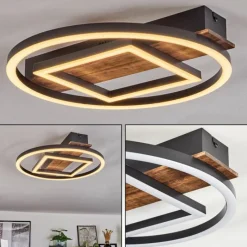 hofstein Plafonnier Taboneira LED Noir, 1 lumière