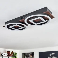 hofstein Plafonnier Taboneira LED Brun foncé, Noir, 2 lumières