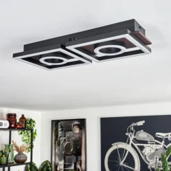 hofstein Plafonnier Taboneira LED Brun foncé, Noir, 2 lumières