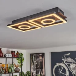 hofstein Plafonnier Taboneira LED Brun foncé, Noir, 2 lumières