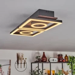 hofstein Plafonnier Taboneira LED Brun foncé, Noir, 2 lumières