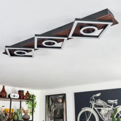 hofstein Plafonnier Taboneira LED Brun foncé, Noir, 3 lumières